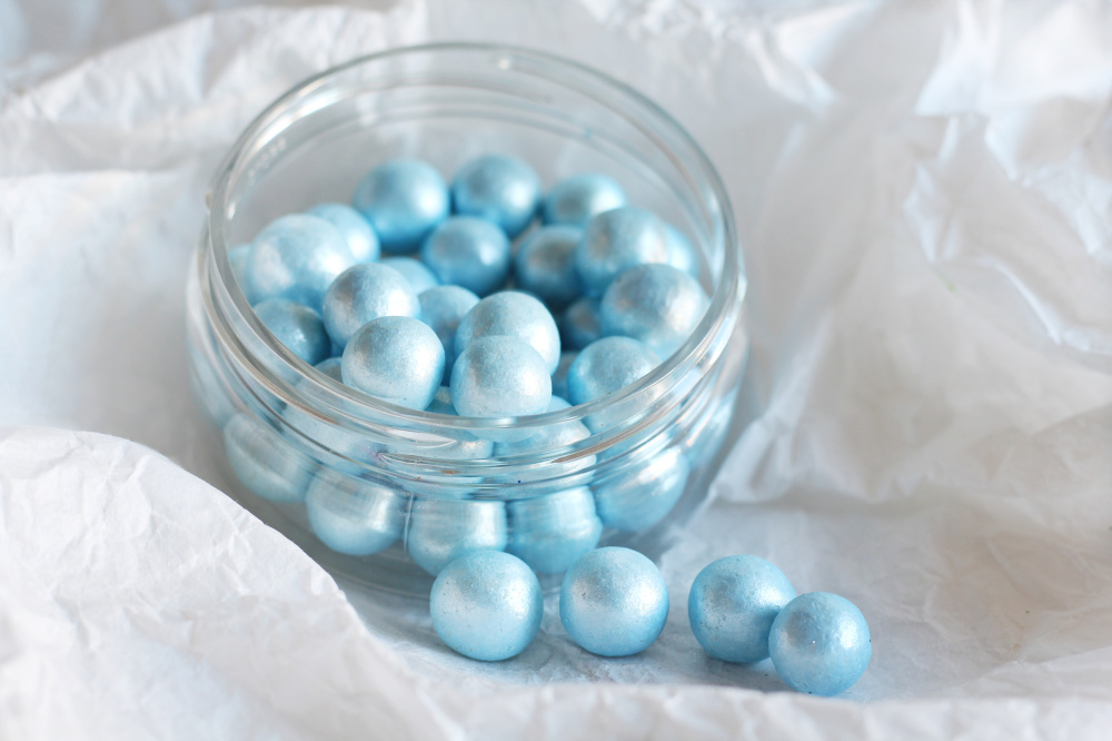 картинка Шарики сахарные Небесно-Голубой 50 гр размер М от магазина Одежда-