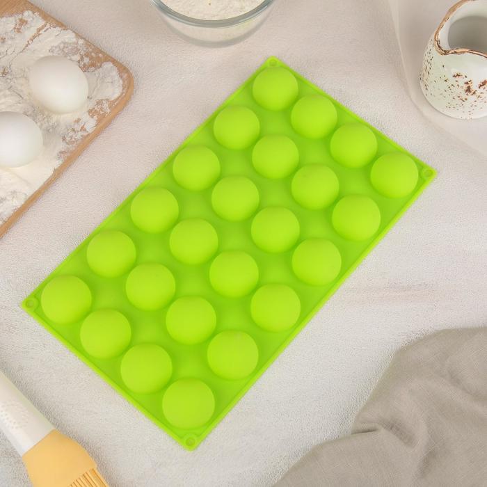 картинка Форма силиконовая для выпечки Доляна «Полусфера», 28,3×16,5 см, 24 ячейки (d=2,8 см) 4469436 от магазина Одежда-