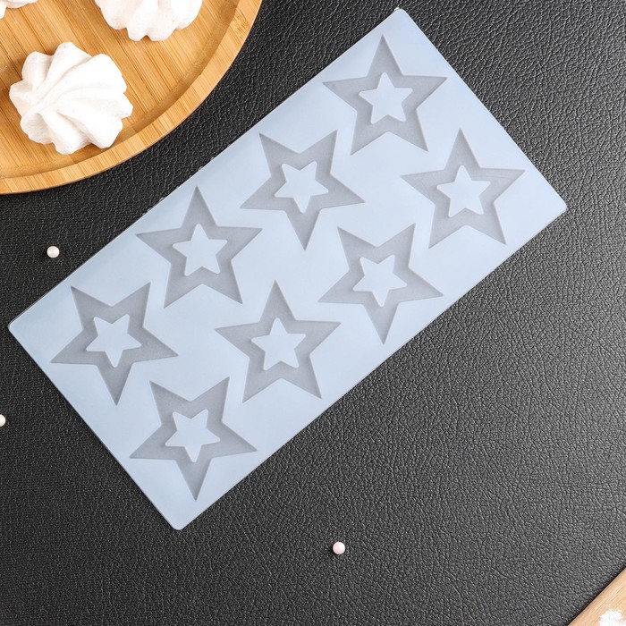 картинка Силиконовый коврик для айсинга Доляна «Звёзды», 8 ячеек, 22×11,5×0,3 см 5553884 от магазина Одежда-