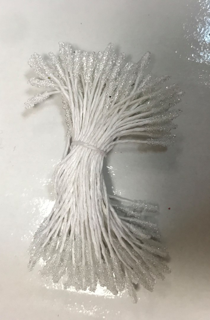 картинка Махровые тычинки Lucia Craft белые махровые (70-80 шт) от магазина Одежда-