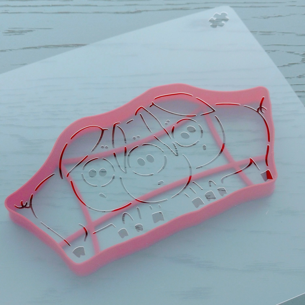 картинка Молд Три поросенка трафарет и вырубка 12 см от магазина Одежда-