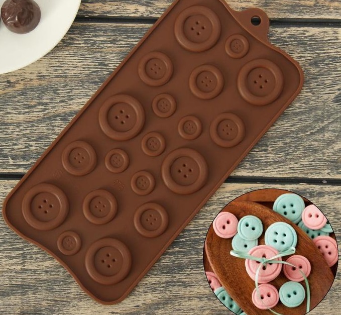 картинка Форма для шоколада "Пуговки" 19 ячеек, 20*10  см 1210652 от магазина Одежда-