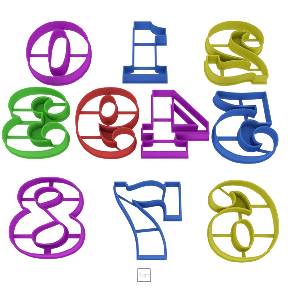 картинка Набор вырубок кондитерских "Цифры от 0 до 9"  8 см, высота 1 см от магазина Одежда-