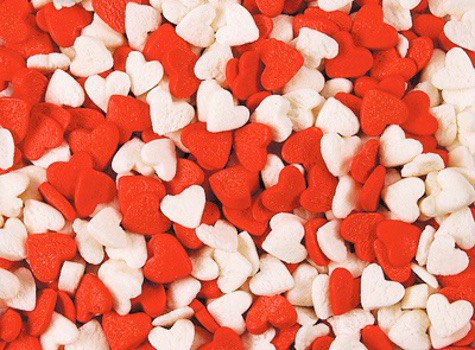 картинка Посыпка разноцветная красно-белые сердца 100гр от магазина Одежда-
