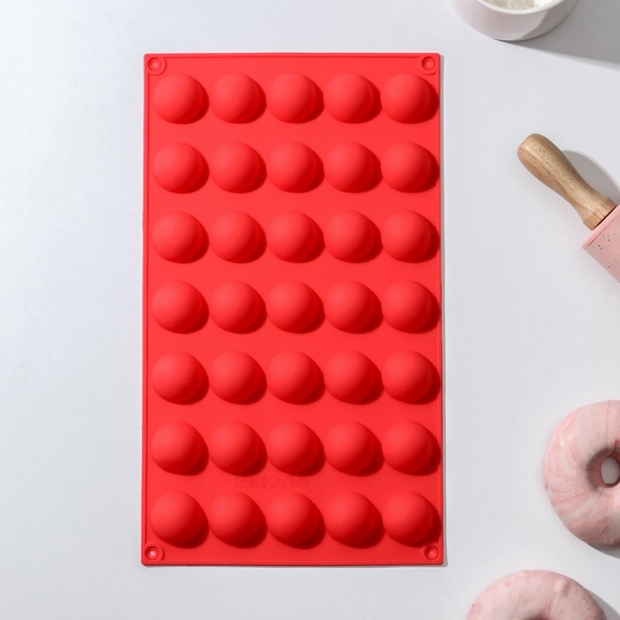 картинка Форма силиконовая для выпечки «Шарики», 30×17,5 см, 35 ячеек (d=2,7) 3624964 от магазина Одежда-