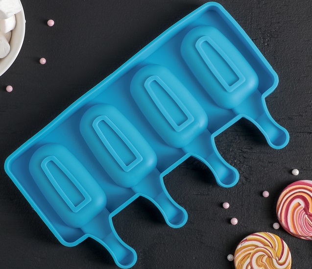 картинка Форма силиконовая Эскимо малое 4 шт 21,5*21,5*2 см 3624985 от магазина Одежда-