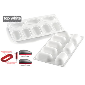 картинка Форма силиконовая БОМБАФЛЕКС камень овал+вырубка 8 ячеек 82*43*32 мм PILLOW80  от магазина Одежда-