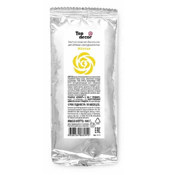 картинка Мастика Топ Декор желтая 100 гр 65999 от магазина Одежда-