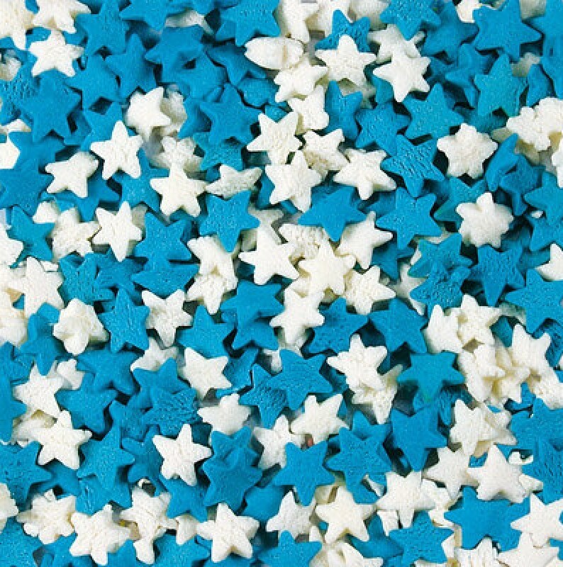 картинка Посыпка звезды бело-голубые 100 гр от магазина Одежда-