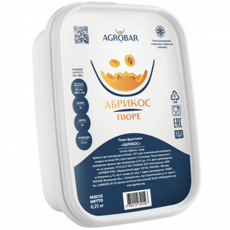 картинка Пюре замороженное абрикос Agrobar 250 гр  от магазина Одежда-