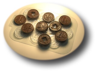 картинка Форма пластиковая для шоколада «Монеты» от магазина Одежда-