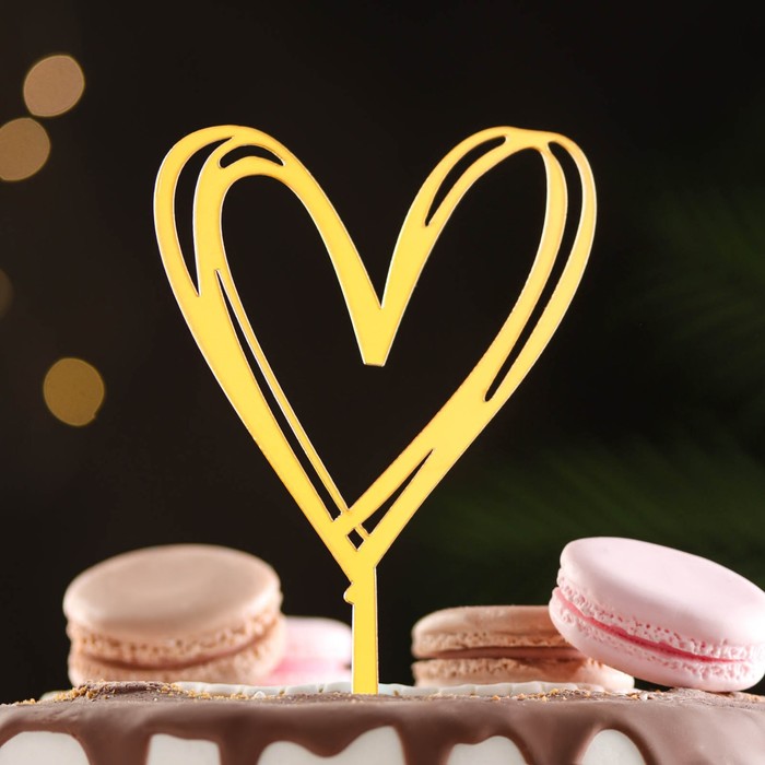 картинка Топпер "Сердце", золотой 7003908 от магазина Одежда-