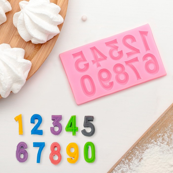 картинка Молд «Цифры с объёмом», 10×5,7×0,7 см 4288398 от магазина Одежда-