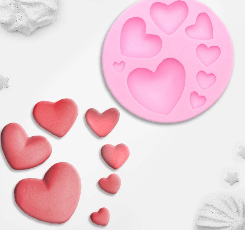 картинка Молд "Сердца" 7,5*7,5*1 см 3624574 от магазина Одежда-