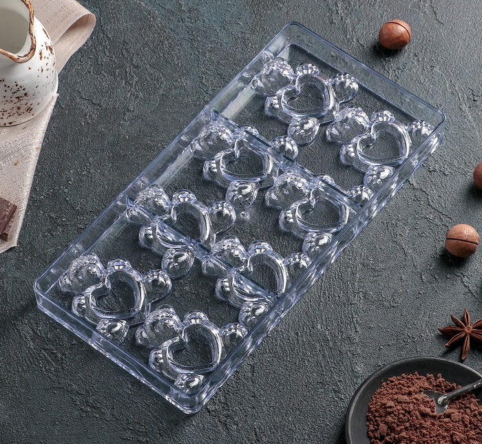 картинка Форма для шоколада и конфет 28×14 см «Влюблённые мишки», 8 ячеек 4459565 от магазина Одежда-