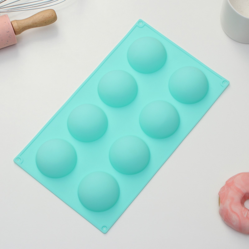 картинка Форма силиконовая для выпечки «Полусферы» 28×16,2×2,5см (d=5,4 см), 8 ячеек 9784613 от магазина Одежда-