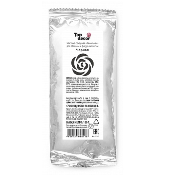 картинка Мастика Топ Декор черная 100 гр 66118 от магазина Одежда-