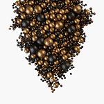 Рис воздушный в глазури (жемчуг бронза, черный уголь) 2-12 мм 50 гр арт 214