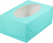 Коробка на 6 капкейков с окном ТИФФАНИ 235*160*100 мм 040383