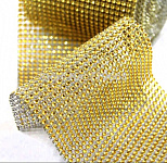 Лента золотая со стразами 1 м