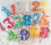 Карамельный топпер Цифры (от 0 до 9) h8.5 цвет в асс. 003-017