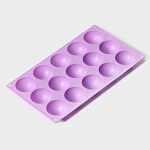 Форма силиконовая для выпечки «Полусфера», 28×16,5 см, 15 ячеек, d=4,3 см 4293917