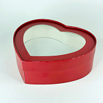 Коробка для зефира СЕРДЦЕ КРАСНАЯ МАТОВАЯ 215*180*35 арт071212