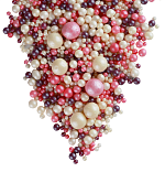 Рис воздушный в глазури (микс жемчуг серебро,сиреневые и розовые) 2-12 мм 50 гр арт 112