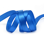 Лента атласная синяя, ширина 12 мм, длина 33 м, арт3161