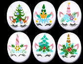 Сахарная медалька Медальки Единорожки d 27 мм в ассортименте 5 шт