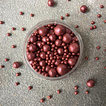 Шарики сахарные Бордовый Кирпич 50 гр микс d3мм, 6мм, 7,5мм