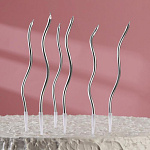 Свечи для торта "Серпантин" 6 шт, коктейльные, серебристые, 11 см 5541549