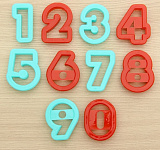 Набор вырубок кондитерских "Цифры от 0 до 9"  4*5*1,2 см 1436928