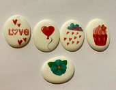 Сахарная медалька Медальки Love d 27 мм в ассортименте 5 шт