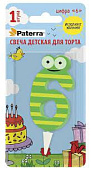 Свеча детская для торта, цифра 6, 1 шт. в упаковке, 401-527