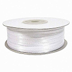 Лента атласная белая (002) ширина 3 мм, длина 100 м, артWhite