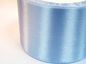 Лента атласная светло-голубая, ширина 5 см длина 33 м 3105