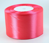 Лента атласная ярко-розовая, ширина 5 см  длина 33 м арт. 8040