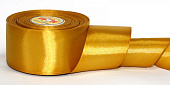 Лента атласная золотая, ширина 5 см длина 33 м арт. 3023