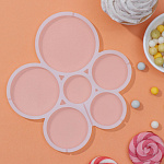 Форма для леденцов 6 ячеек 17х15,5х0,7 см "Кругляши", цвет белый 7059220