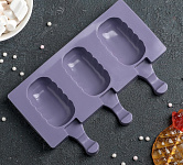 Форма силиконовая эскимо Волна 19,4*13 см, 3 ячейки 4324230