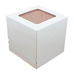 Коробка для торта 300*300*300 с окном ГОФРО