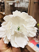 Сахарный цветок Пион из мастики белый, диаметр цветка 8-9 см