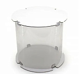 Коробка для торта, пряничный ДОМИК прозрачная ТУБУС белая 240*240 арт 022520