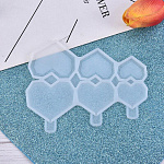 Силиконовая форма для леденцов «Сердечки алмазные погремушки 3 в 1» 13*10*4