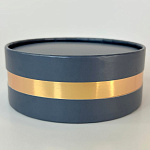 Коробка под ассорти сладостей без окна 120*45 мм (графит/золото) 026187