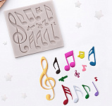 Молд силиконовый Ноты 11,5*11*1 см 2581365