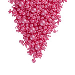 Рис воздушный в глазури (шарики жемчуг малиновый) 3-12 мм 50 гр арт 220