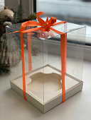 Коробка для торта и кулича с прозрачным куполом и ложементом 160*160*200 белая 022280