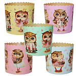 Форма для кулича "Совушки" D110 H85 мм 5 шт (300-350 гр)